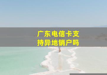 广东电信卡支持异地销户吗