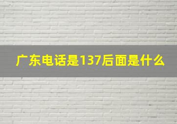 广东电话是137后面是什么