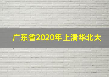 广东省2020年上清华北大