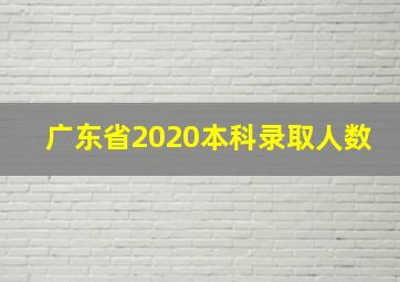 广东省2020本科录取人数