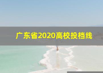 广东省2020高校投档线