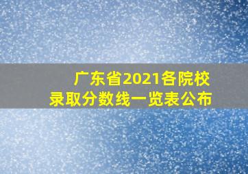 广东省2021各院校录取分数线一览表公布