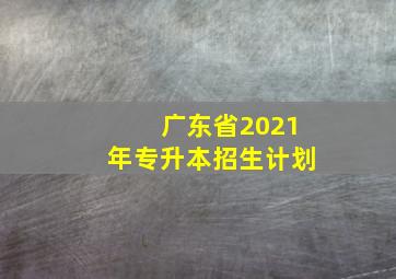 广东省2021年专升本招生计划