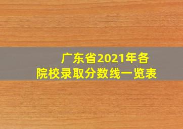 广东省2021年各院校录取分数线一览表