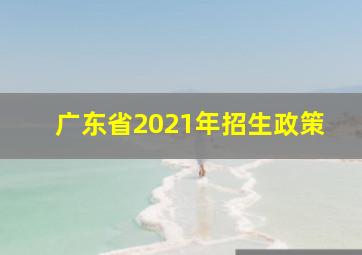 广东省2021年招生政策