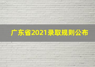 广东省2021录取规则公布