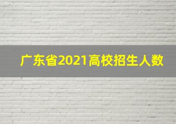 广东省2021高校招生人数