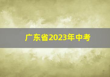 广东省2023年中考