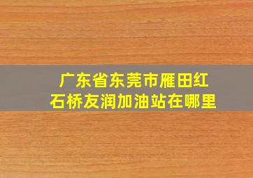 广东省东莞市雁田红石桥友润加油站在哪里