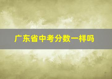 广东省中考分数一样吗