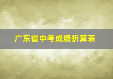 广东省中考成绩折算表