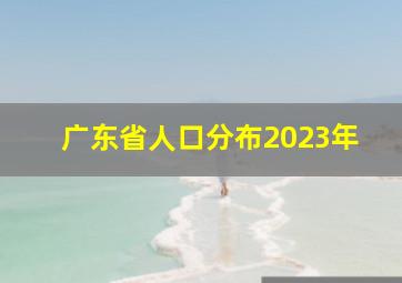 广东省人口分布2023年