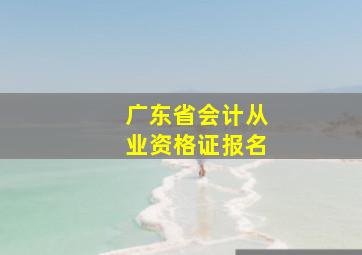 广东省会计从业资格证报名