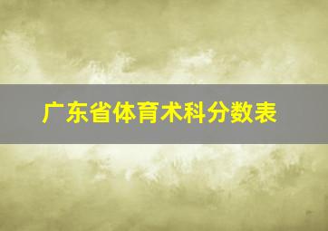 广东省体育术科分数表