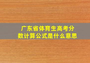 广东省体育生高考分数计算公式是什么意思