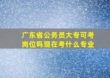 广东省公务员大专可考岗位吗现在考什么专业