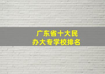 广东省十大民办大专学校排名