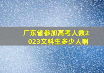 广东省参加高考人数2023文科生多少人啊