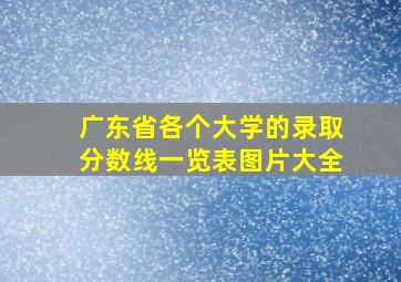 广东省各个大学的录取分数线一览表图片大全