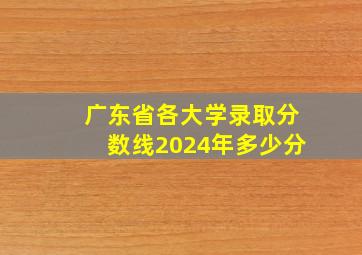 广东省各大学录取分数线2024年多少分