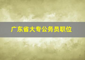 广东省大专公务员职位