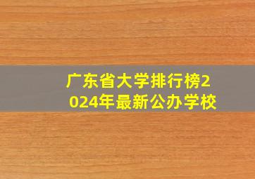 广东省大学排行榜2024年最新公办学校