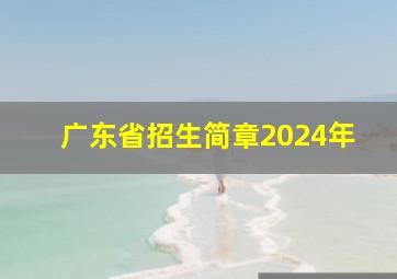 广东省招生简章2024年