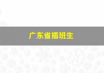 广东省插班生