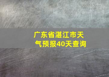 广东省湛江市天气预报40天查询