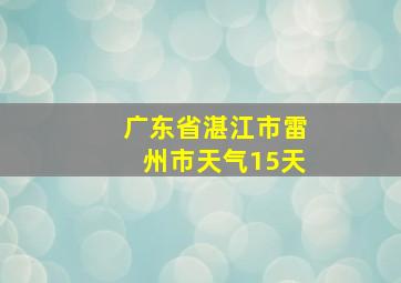 广东省湛江市雷州市天气15天