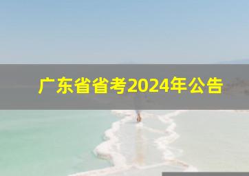 广东省省考2024年公告