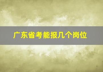 广东省考能报几个岗位