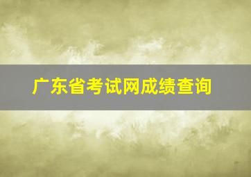 广东省考试网成绩查询