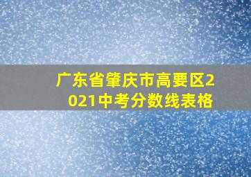 广东省肇庆市高要区2021中考分数线表格