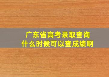 广东省高考录取查询什么时候可以查成绩啊