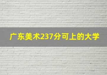 广东美术237分可上的大学