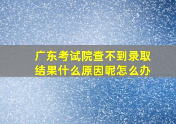 广东考试院查不到录取结果什么原因呢怎么办