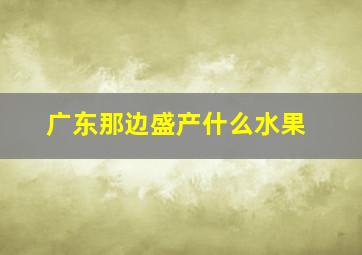 广东那边盛产什么水果