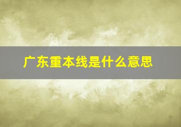 广东重本线是什么意思