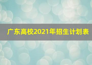 广东高校2021年招生计划表