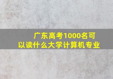 广东高考1000名可以读什么大学计算机专业