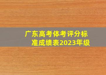 广东高考体考评分标准成绩表2023年级