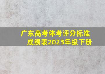 广东高考体考评分标准成绩表2023年级下册