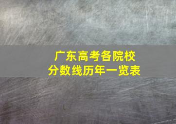 广东高考各院校分数线历年一览表