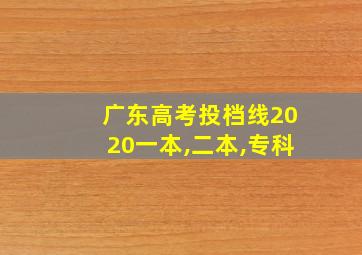 广东高考投档线2020一本,二本,专科