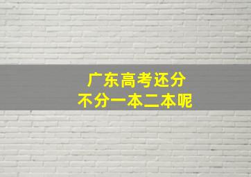 广东高考还分不分一本二本呢