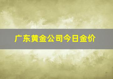 广东黄金公司今日金价