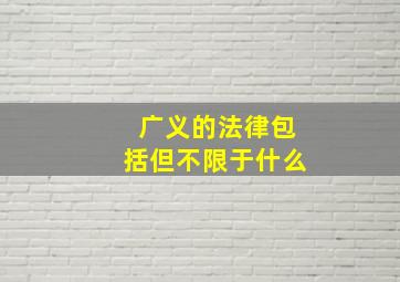 广义的法律包括但不限于什么