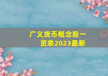 广义货币概念股一览表2023最新