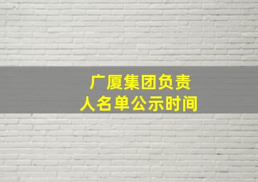 广厦集团负责人名单公示时间